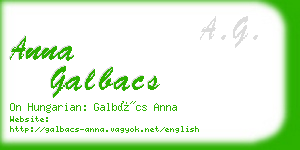anna galbacs business card